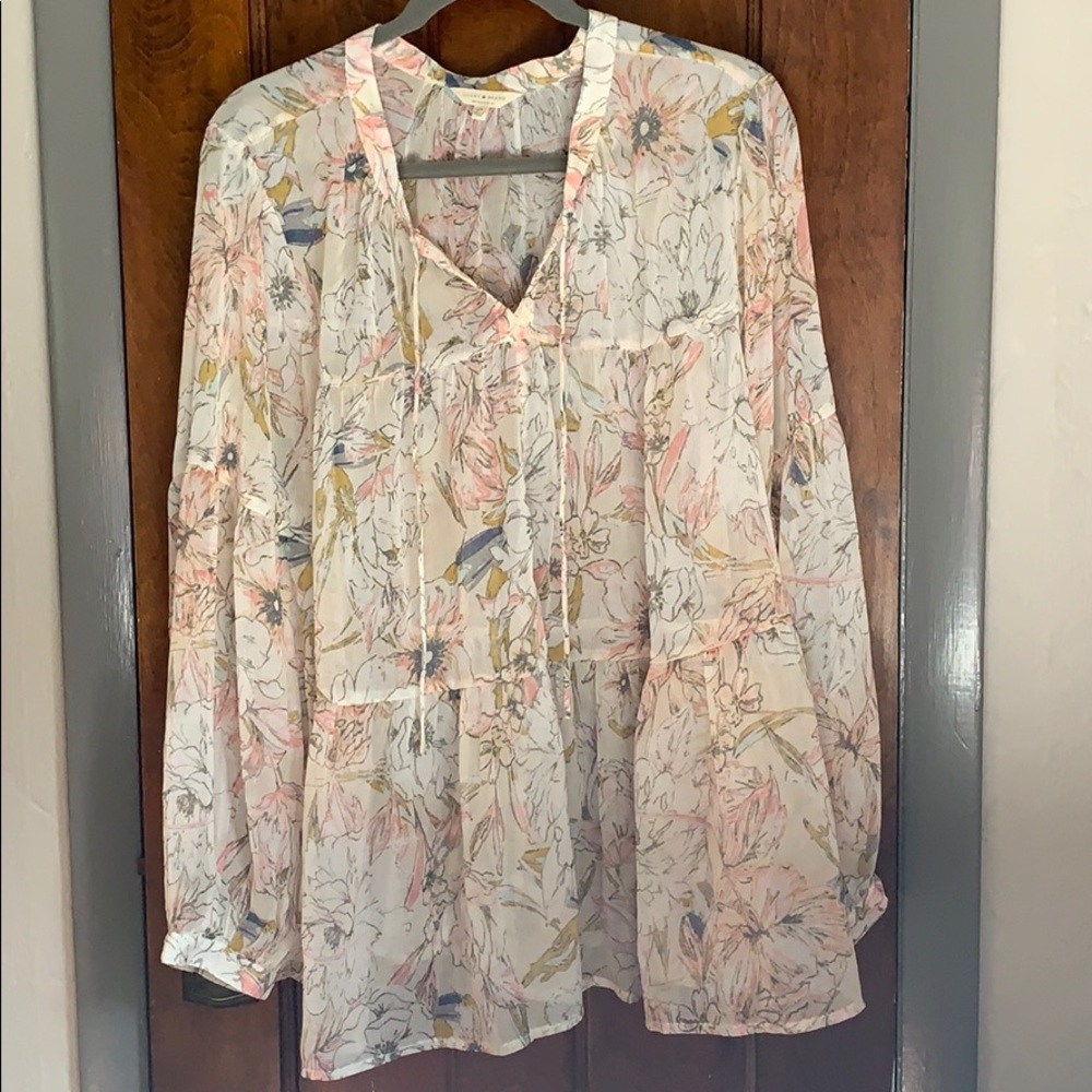 🍀Lucky Brand peasant blouse, never worn! sz 2x🍀